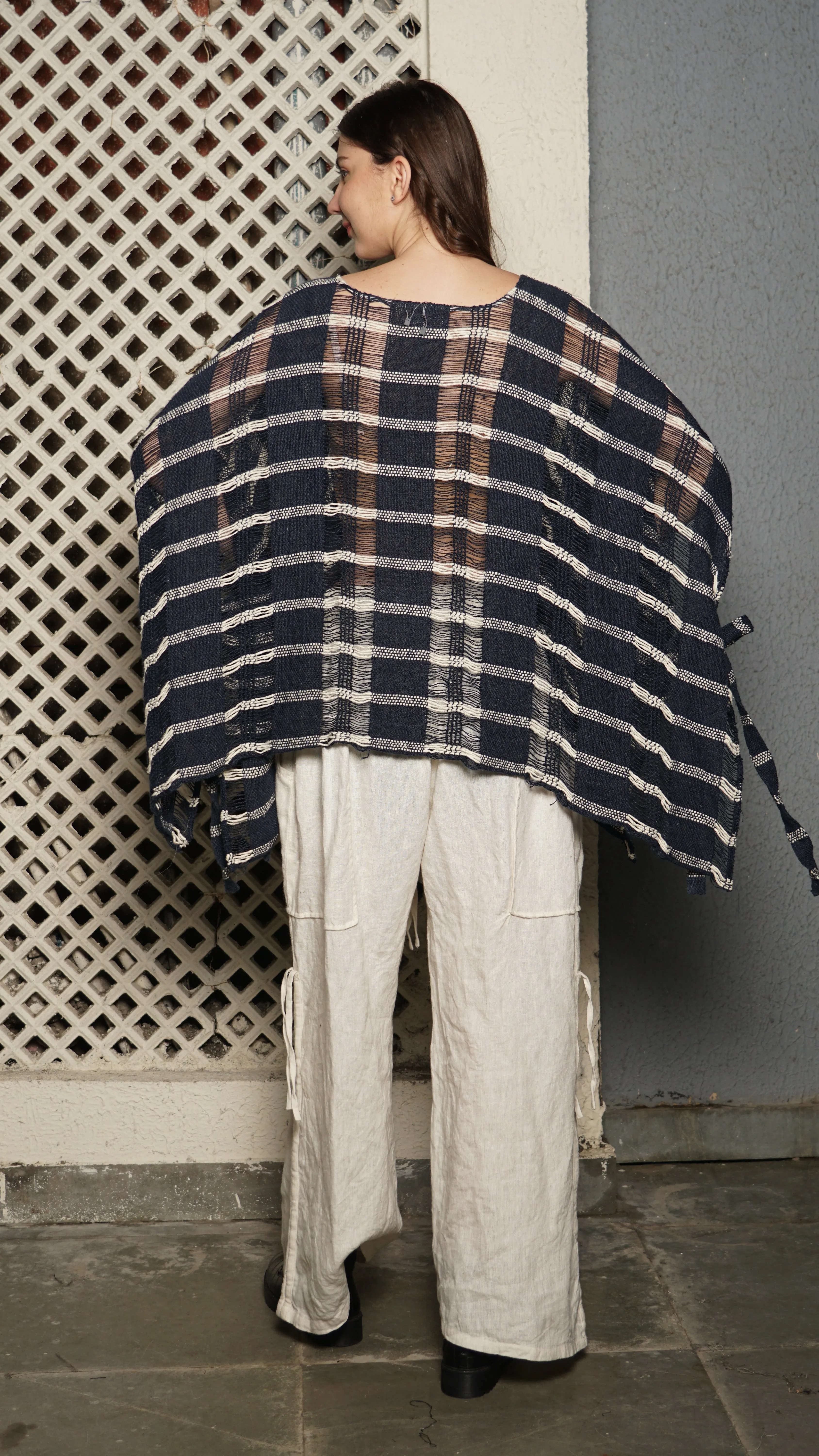 Waverly Linen Top in Navy