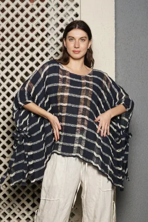 Waverly Linen Top in Navy