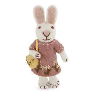 White Bunny With Lavender Dress & Purse