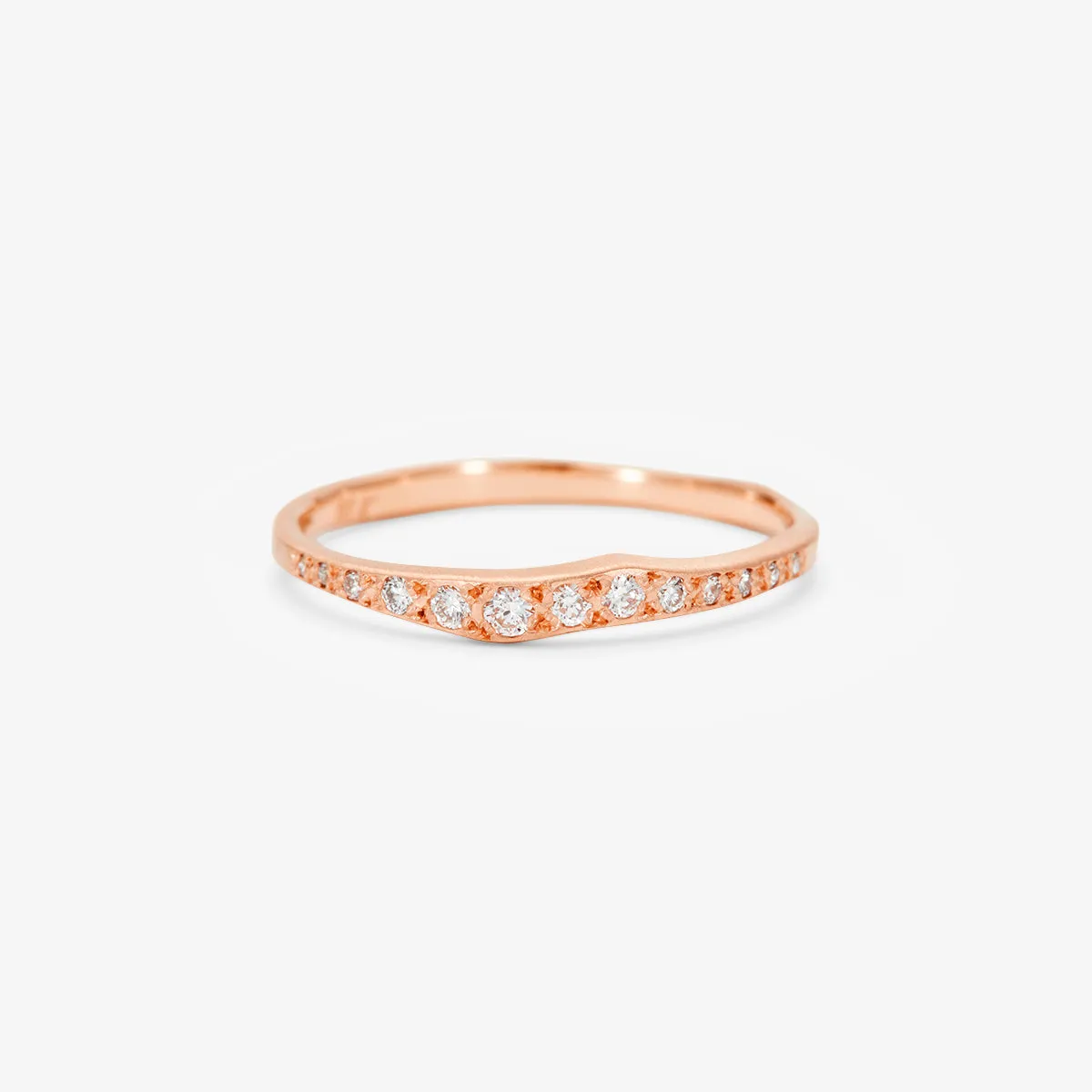 White Diamond Ripple Half Eternity Band | R10002W