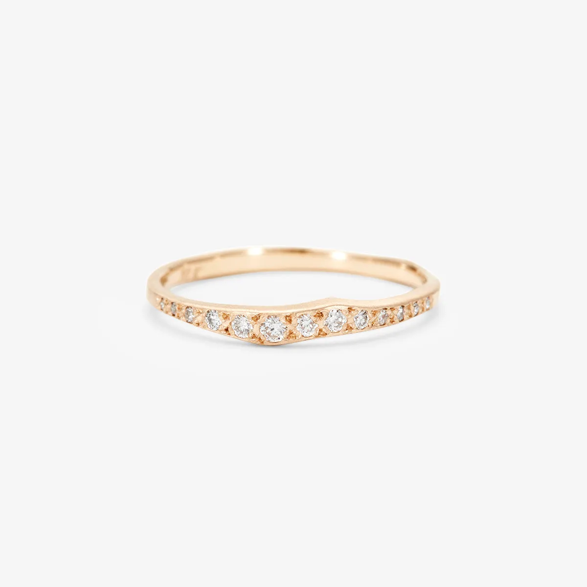 White Diamond Ripple Half Eternity Band | R10002W