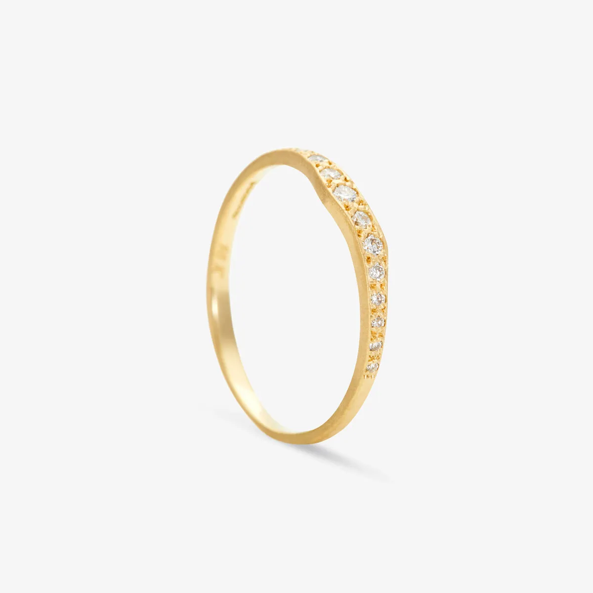 White Diamond Ripple Half Eternity Band | R10002W