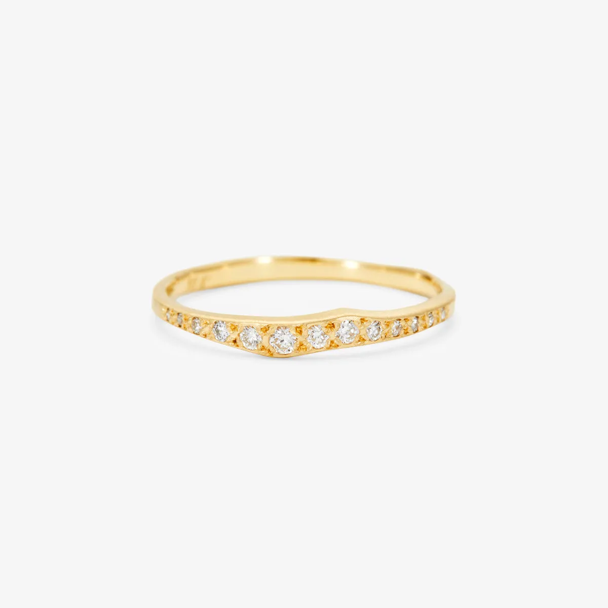 White Diamond Ripple Half Eternity Band | R10002W