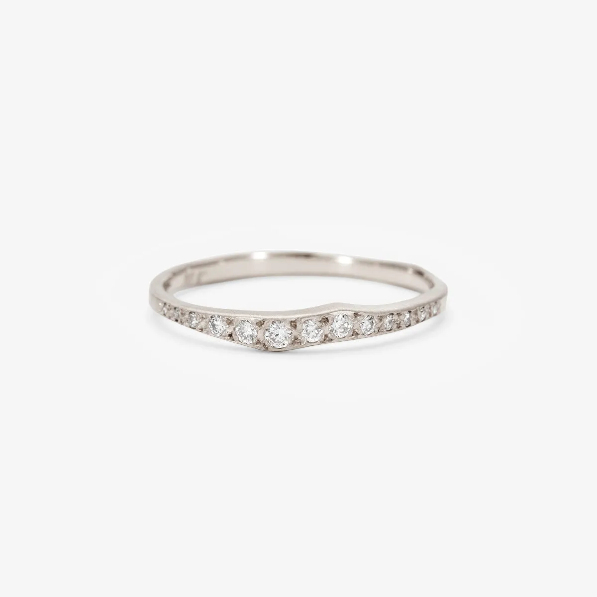 White Diamond Ripple Half Eternity Band | R10002W