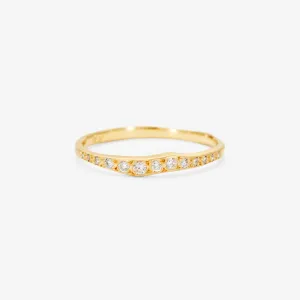 White Diamond Ripple Half Eternity Band | R10002W
