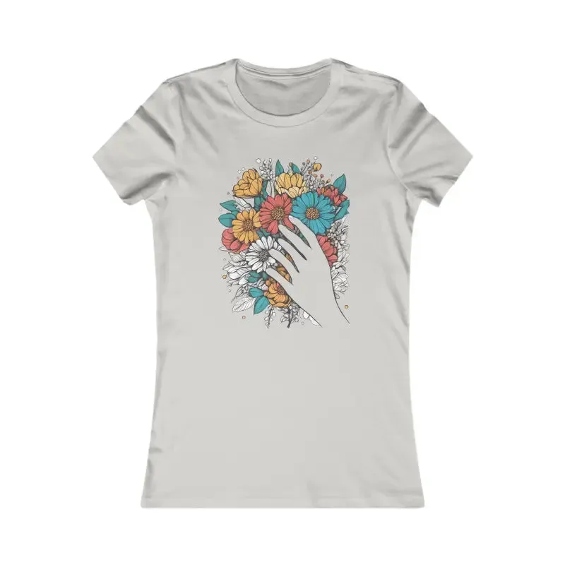 Womens Favorite Tee with Bouquet Paint Illustration