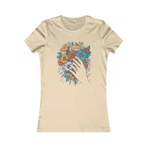 Womens Favorite Tee with Bouquet Paint Illustration