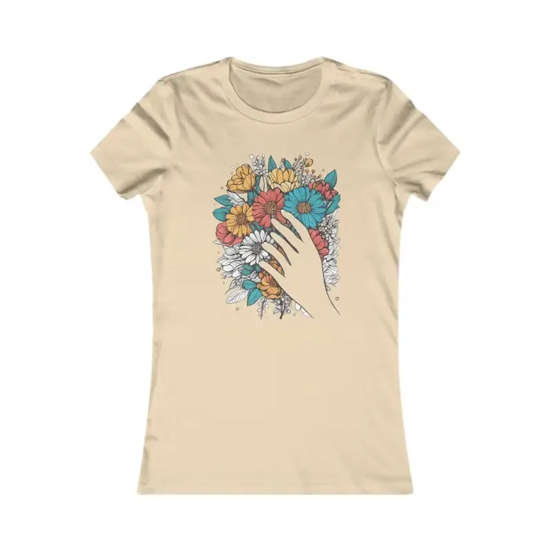 Womens Favorite Tee with Bouquet Paint Illustration