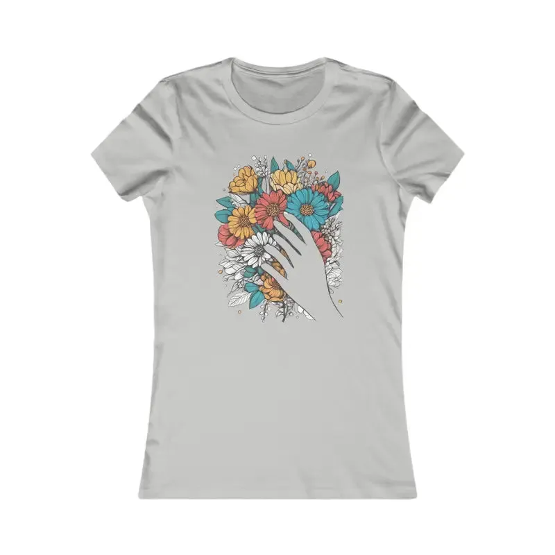 Womens Favorite Tee with Bouquet Paint Illustration