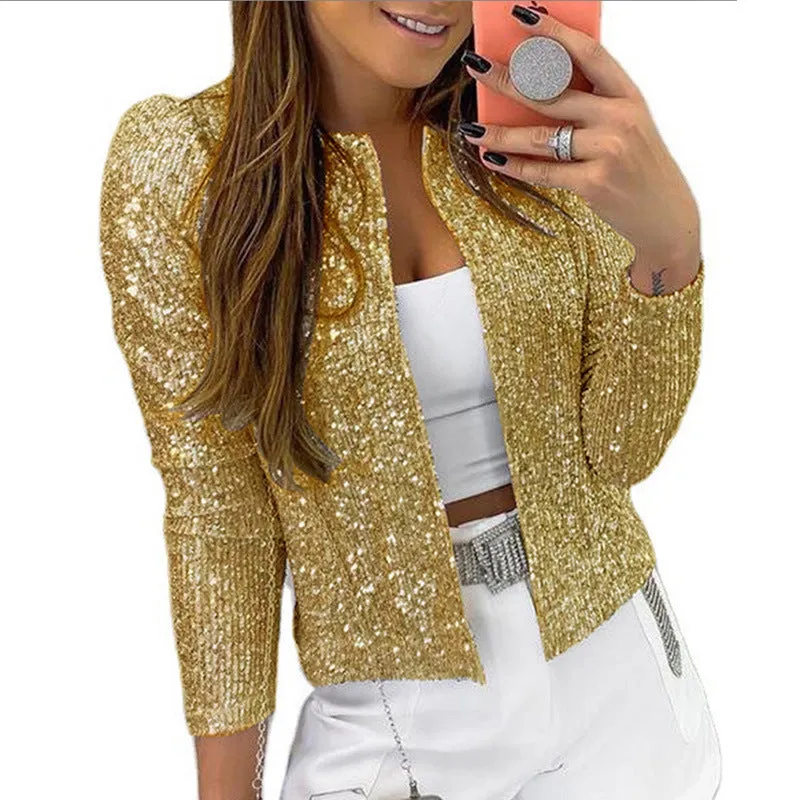 Women's Glitzy and Glamorous Vibrant Sparkly Blazer Jacket