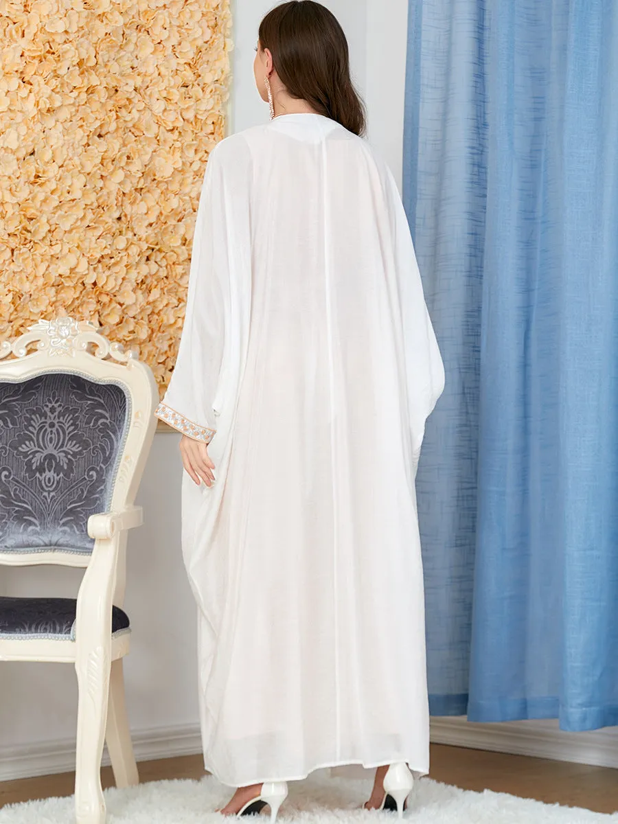 Women's Maxi Dress with White Robe and Tassels