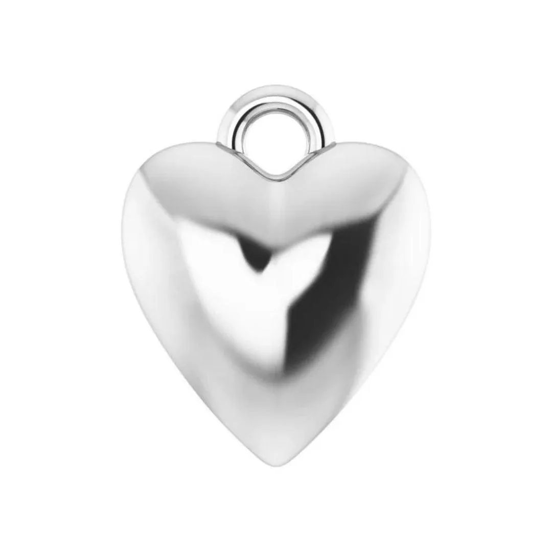Yellow Puffy Heart Charm