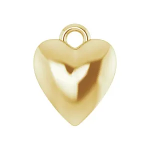 Yellow Puffy Heart Charm
